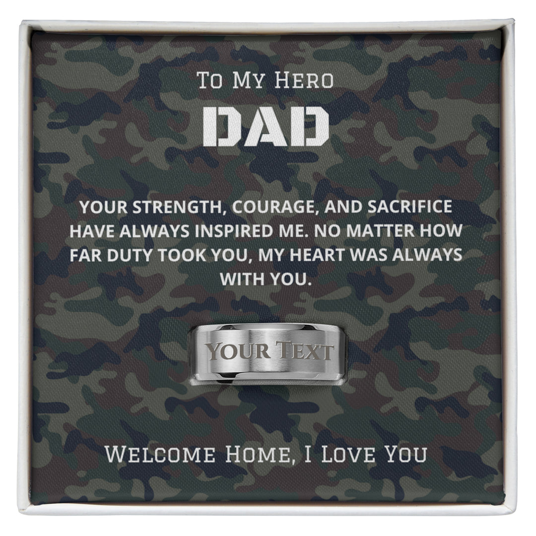 To My Hero - Military Dad Ring