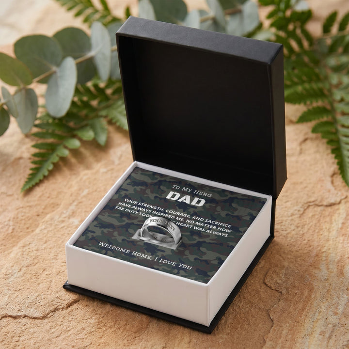 To My Hero - Military Dad Ring