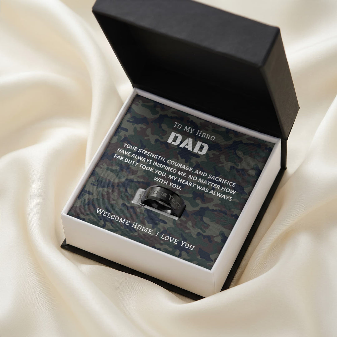 To My Hero - Military Dad Ring