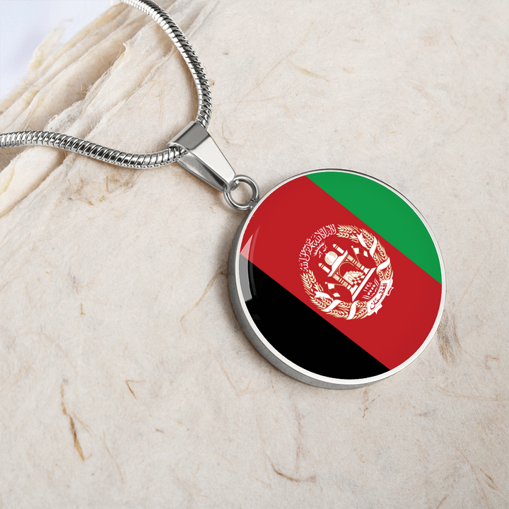 Afghanistan Flag Pendant Necklace