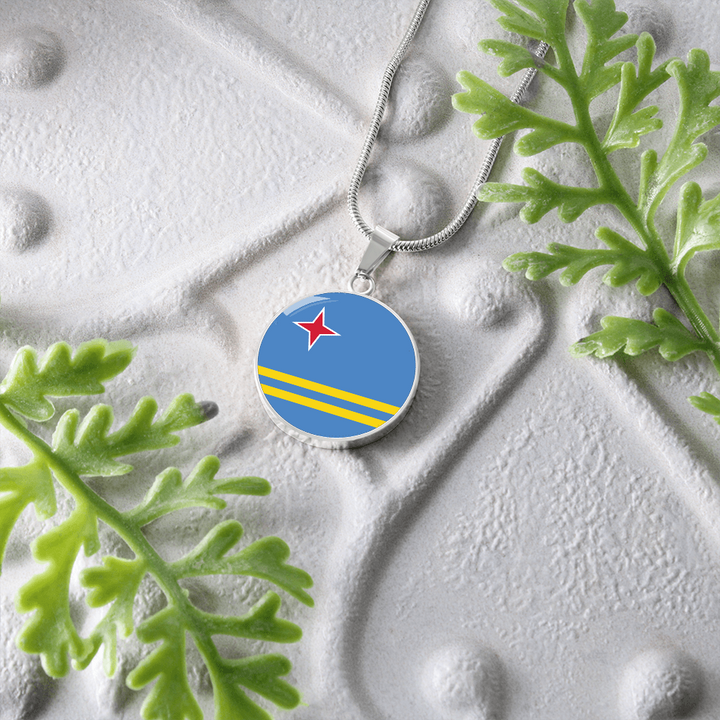 Aruba Flag Pendant Necklace