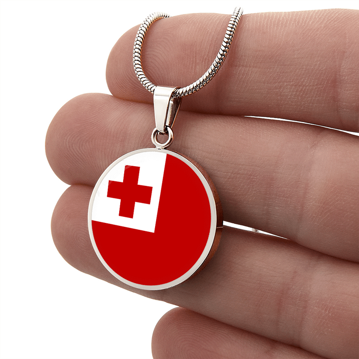 Tonga Flag Pendant Necklace