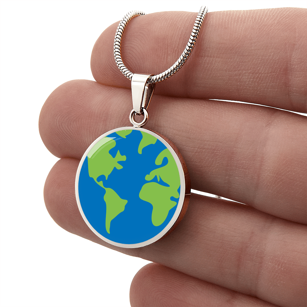 World Flag Pendant Necklace
