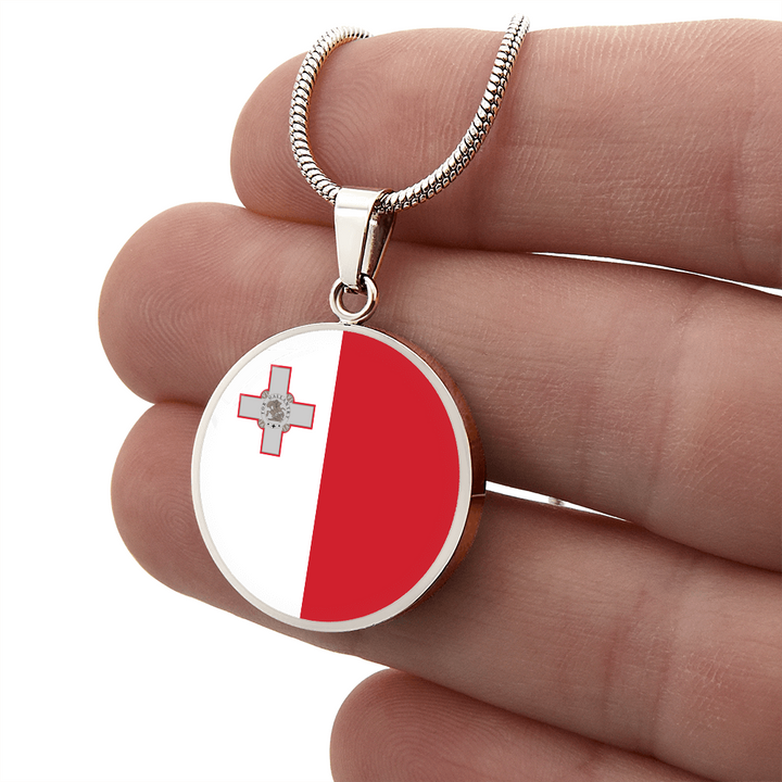Malta Flag Pendant Necklace