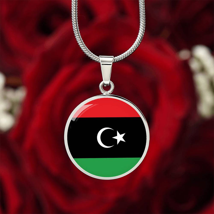 Libya Flag Pendant Necklace