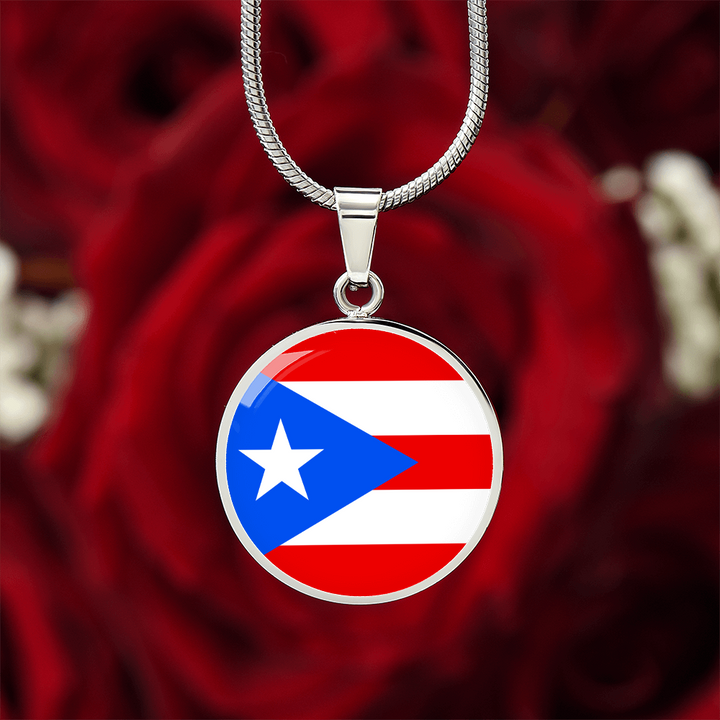 Puerto Rico Flag Pendant Necklace