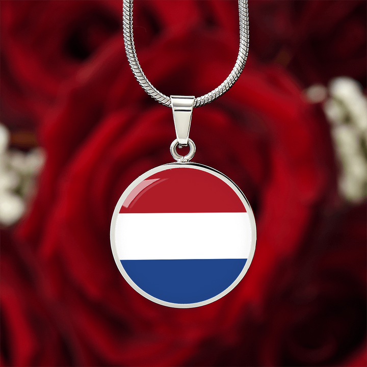 The Netherlands Flag Pendant Necklace