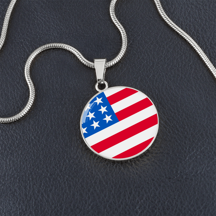 United States Flag Pendant Necklace