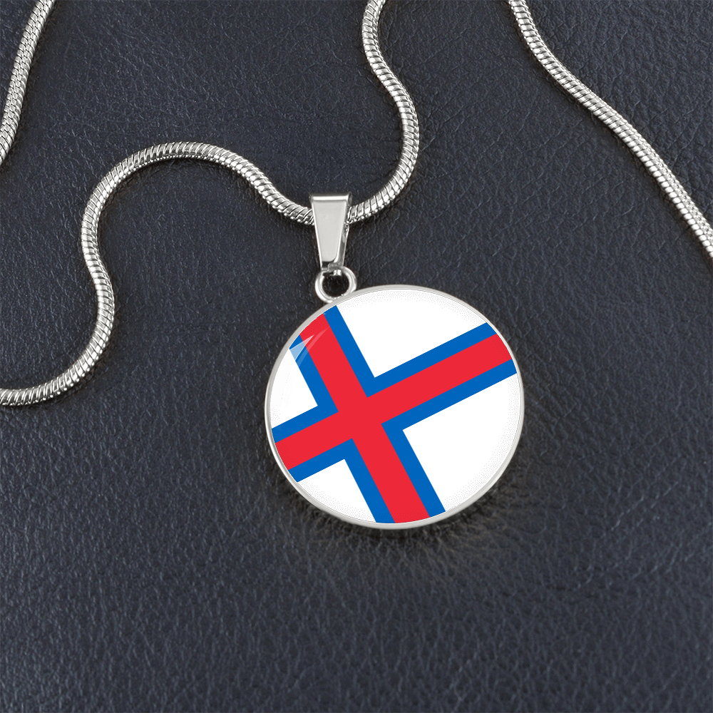 Faroe Islands Flag Pendant Necklace