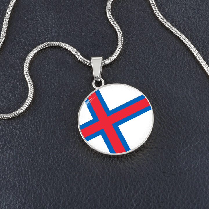 Faroe Islands Flag Pendant Necklace