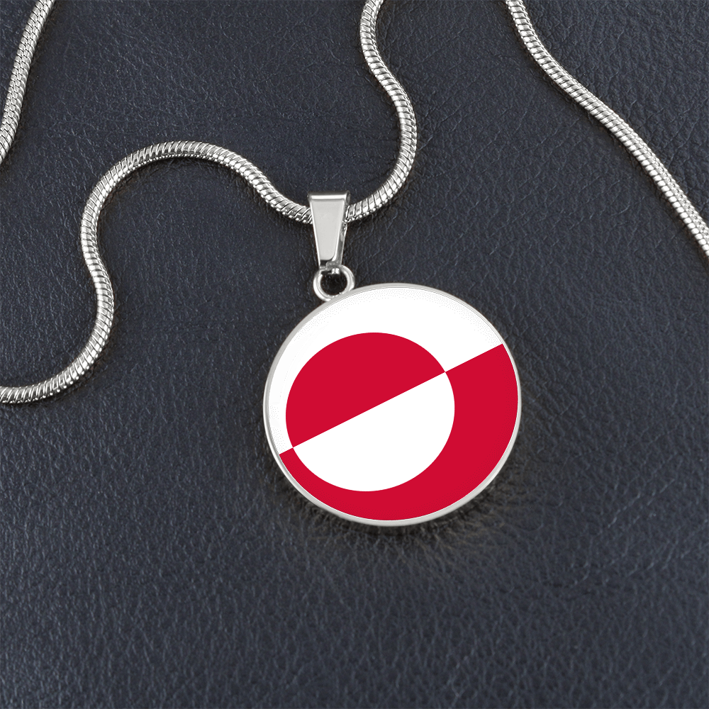 Greenland Flag Pendant Necklace