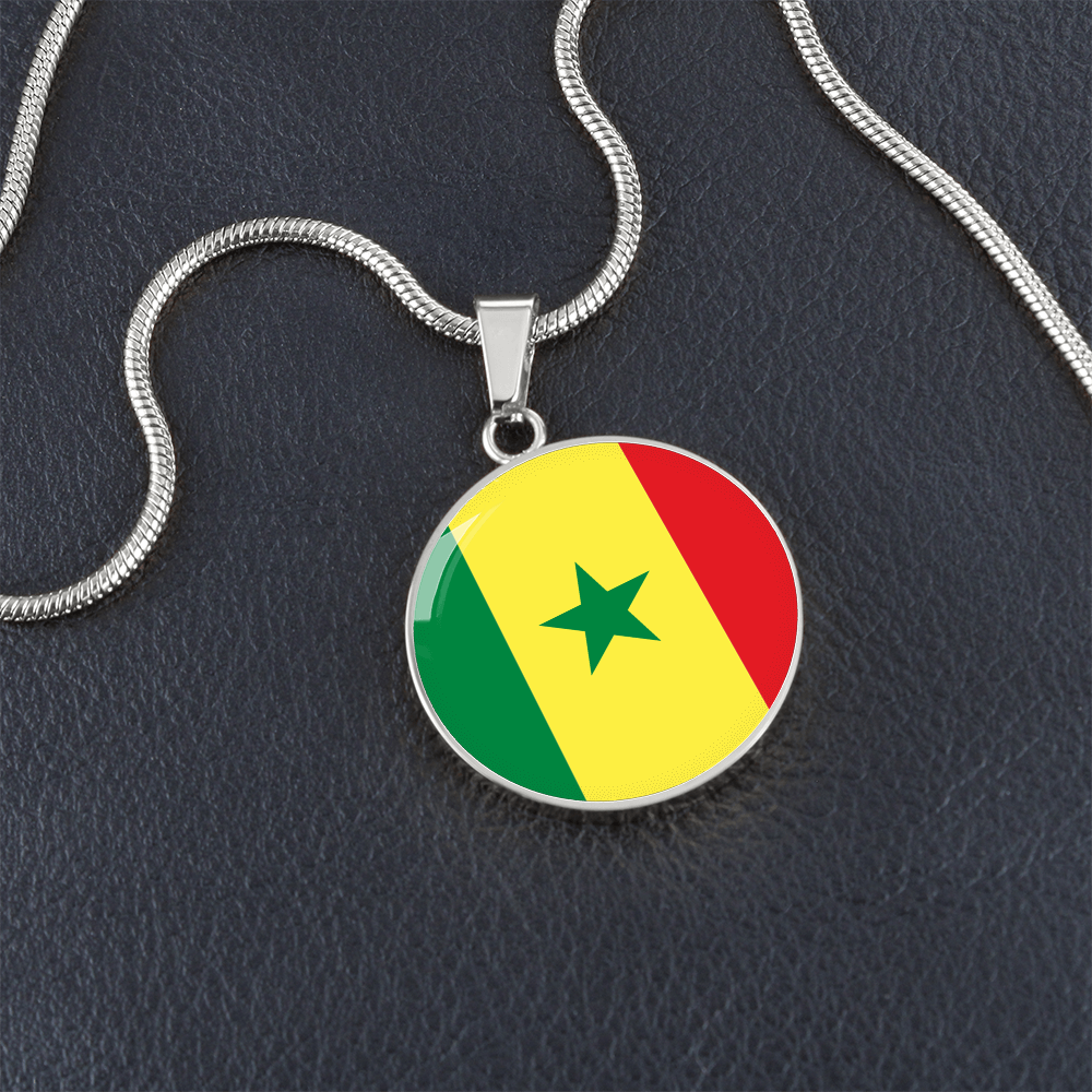 Senegal Flag Pendant Necklace
