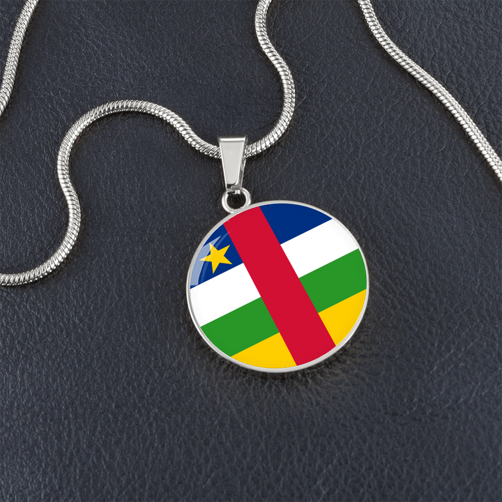 Central African Republic Flag Pendant Necklace