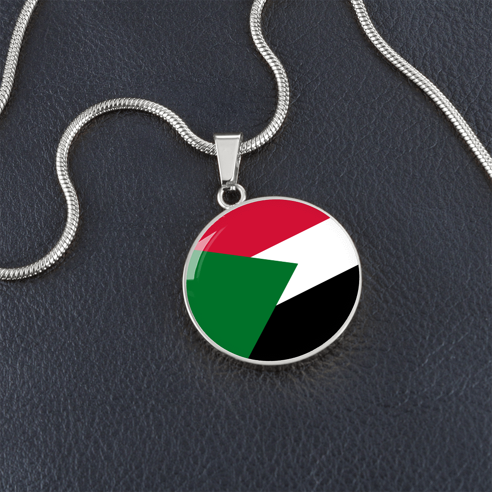 Sudan Flag Pendant Necklace