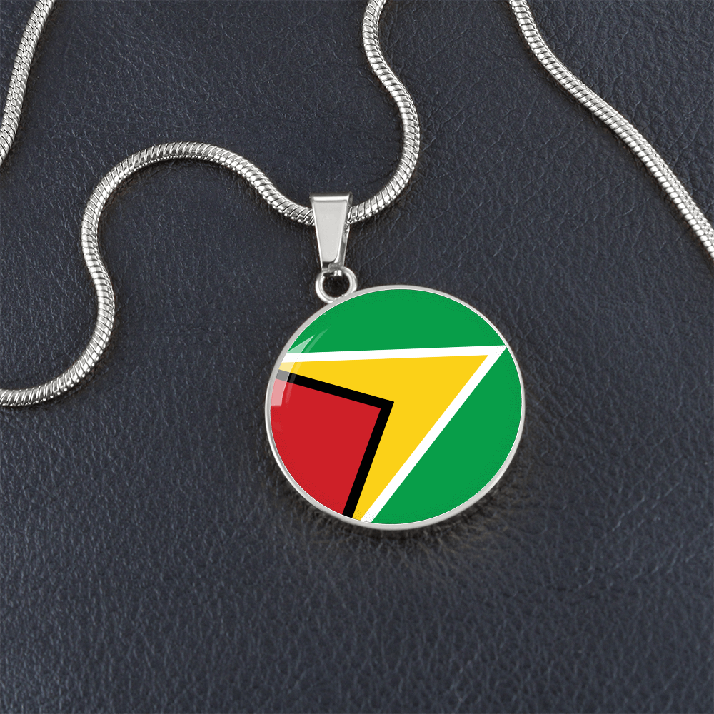 Guyana Flag Pendant Necklace