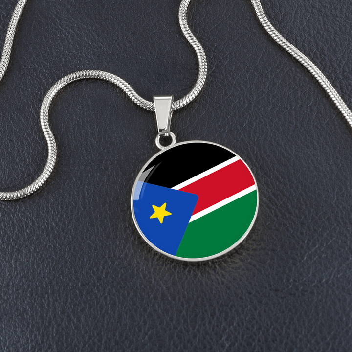 South Sudan Flag Pendant Necklace