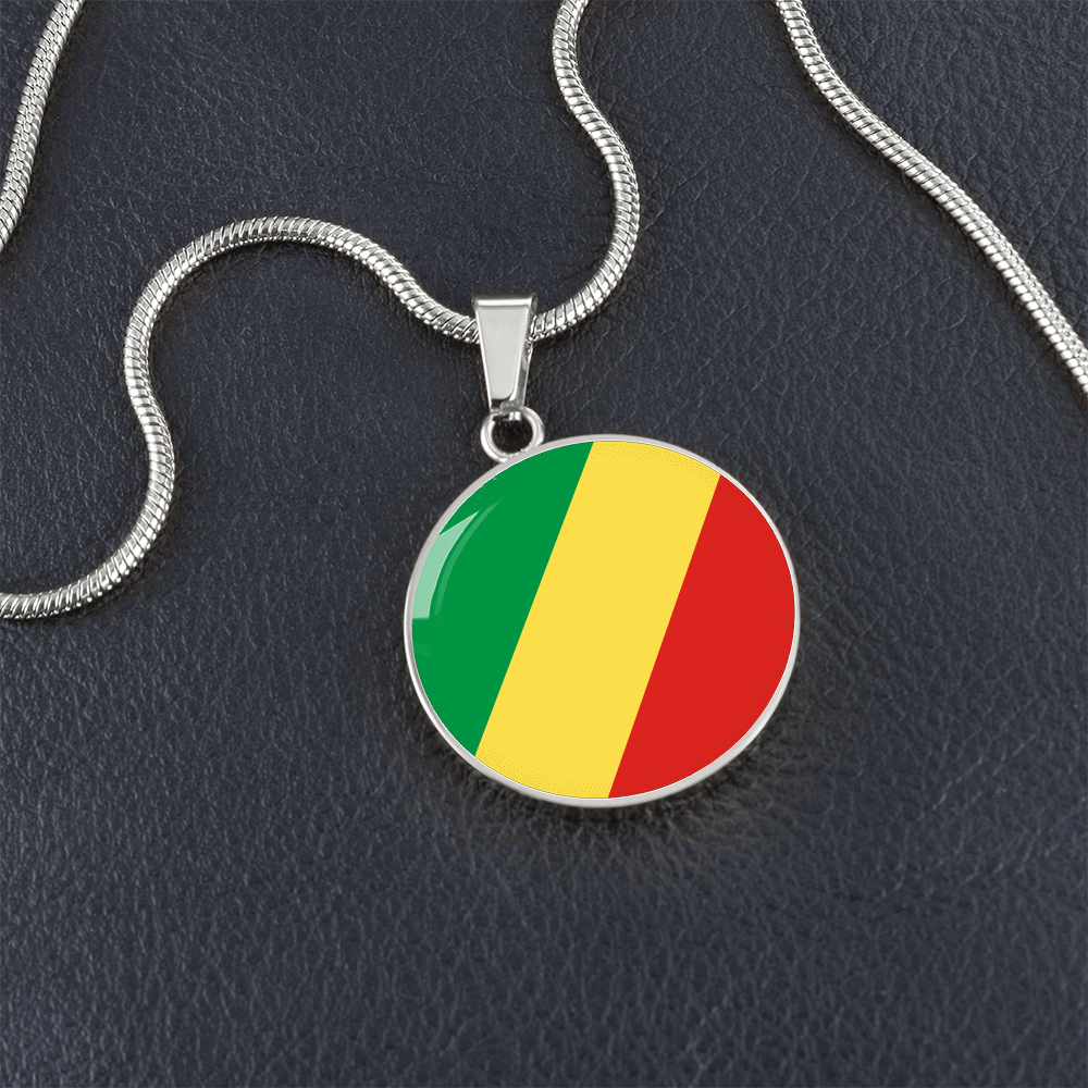 Republic of the Congo Flag Pendant Necklace