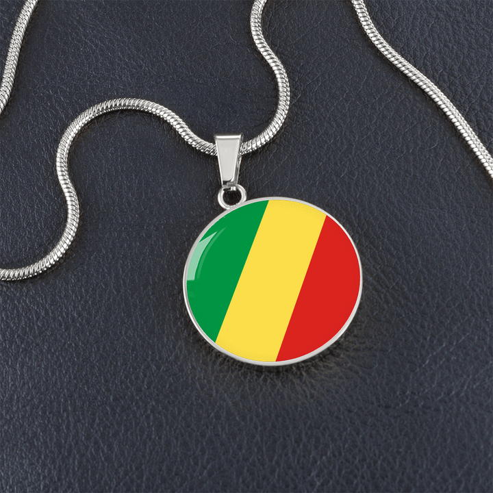 Republic of the Congo Flag Pendant Necklace