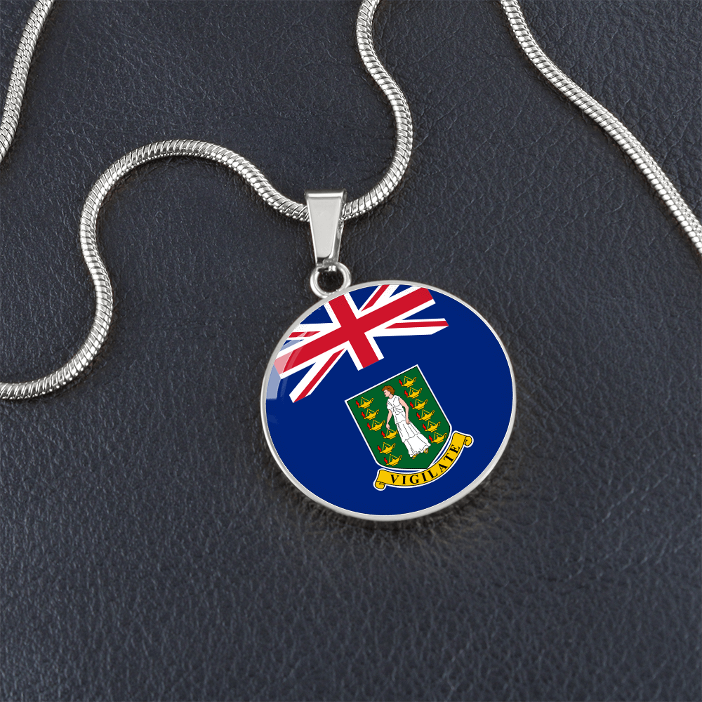 British Virgin Islands Flag Pendant Necklace