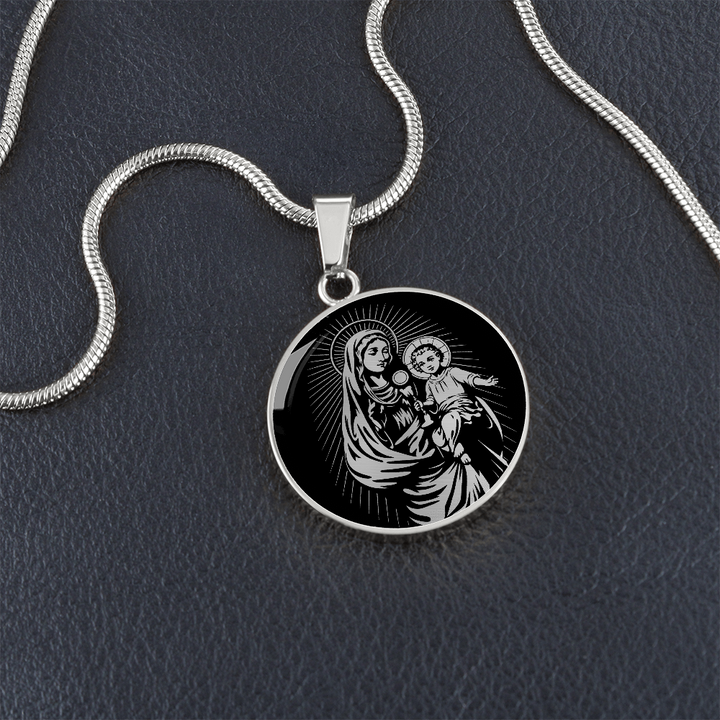 Mother Mary & Child Jesus Necklace