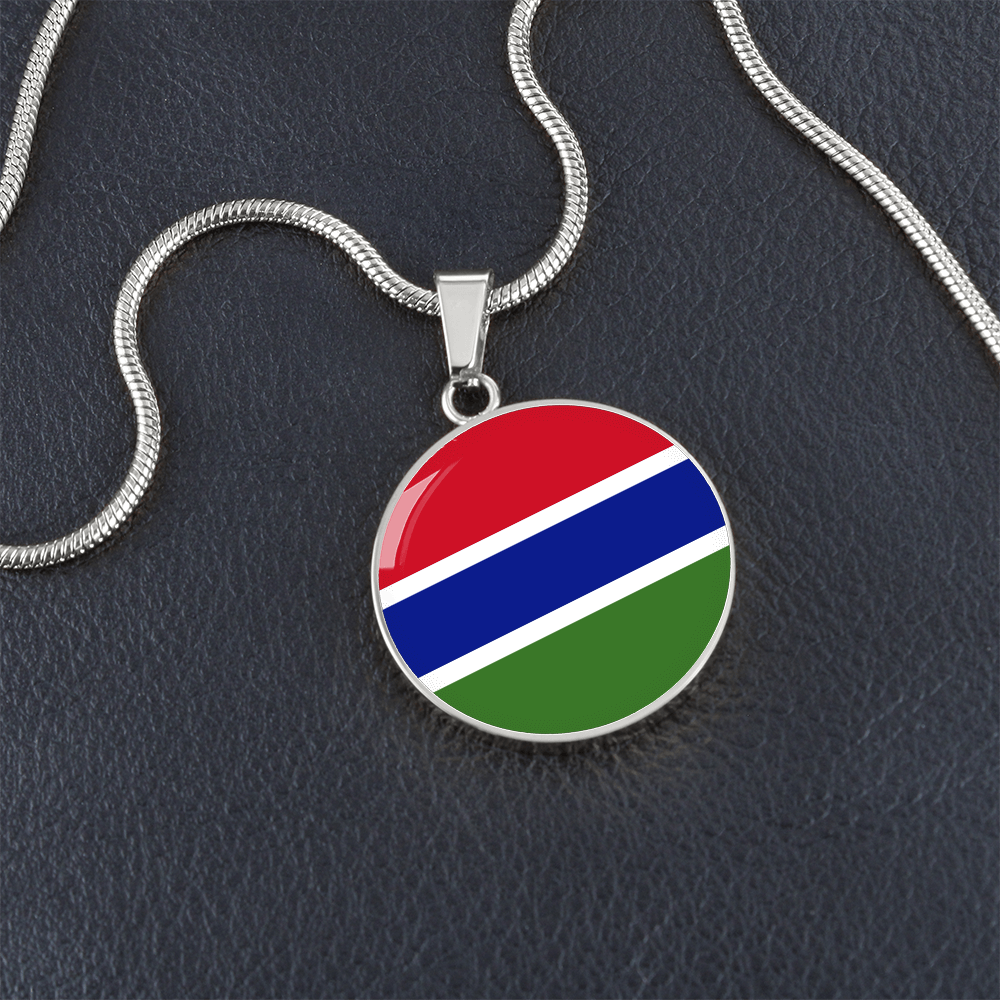 Gambia Flag Pendant Necklace
