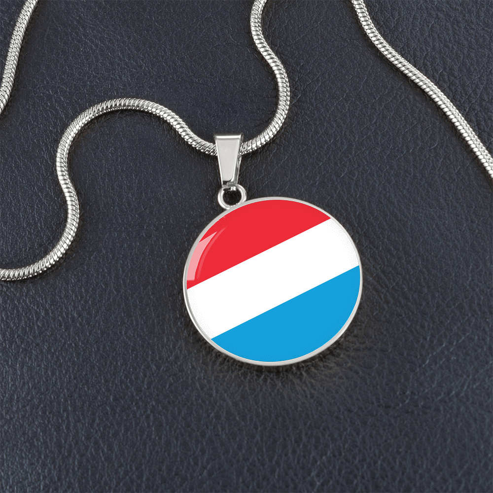 Luxembourg Flag Pendant Necklace