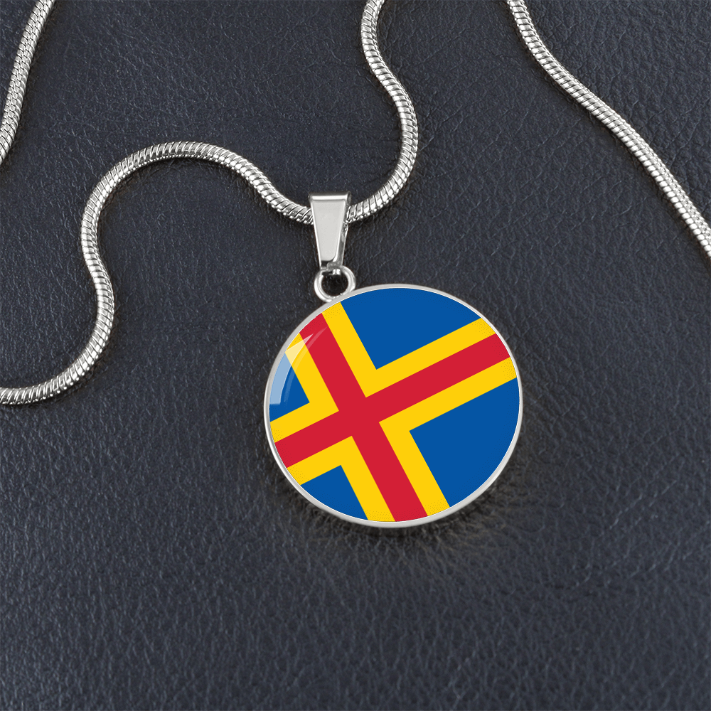 Åland Islands Flag Pendant Necklace