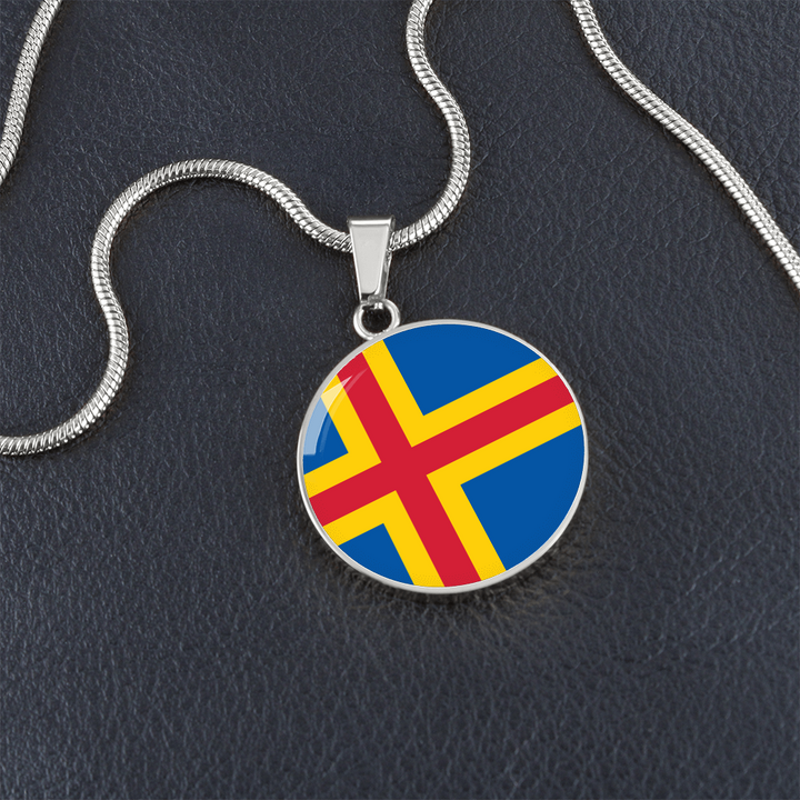 Åland Islands Flag Pendant Necklace