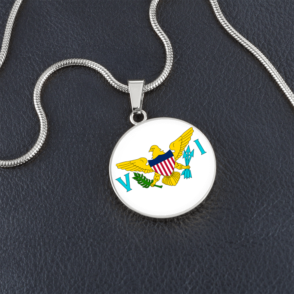 United States Virgin Islands Flag Pendant Necklace