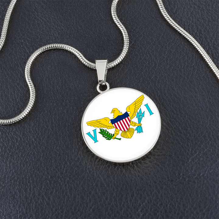 United States Virgin Islands Flag Pendant Necklace