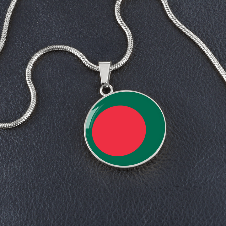 Bangladesh Flag Pendant Necklace