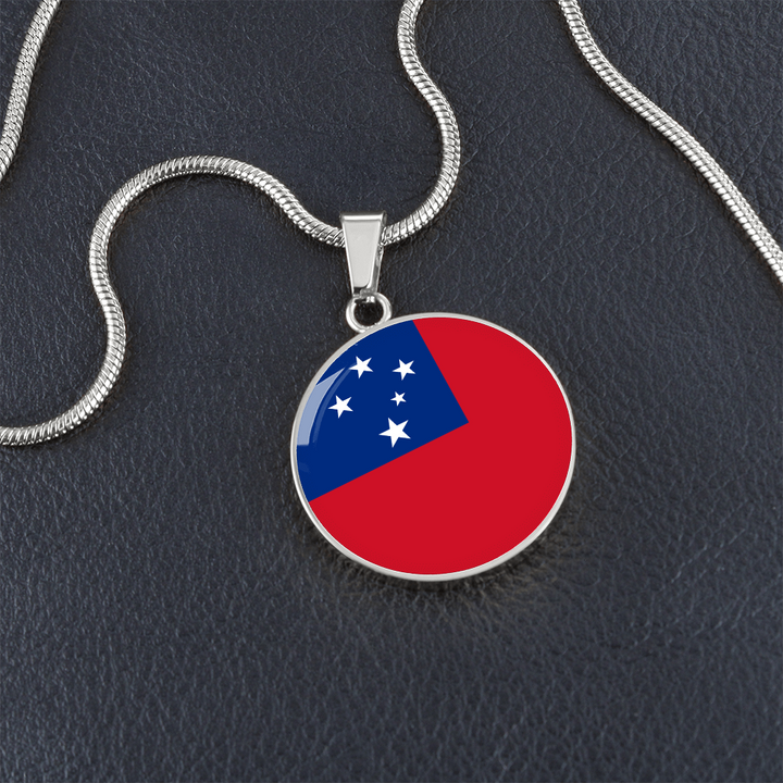 Samoa Flag Pendant Necklace