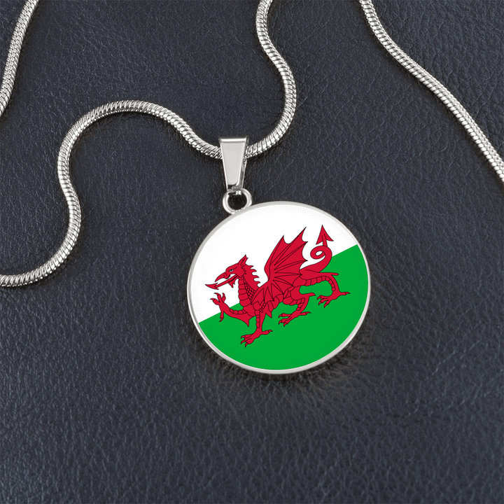 Wales Flag Pendant Necklace