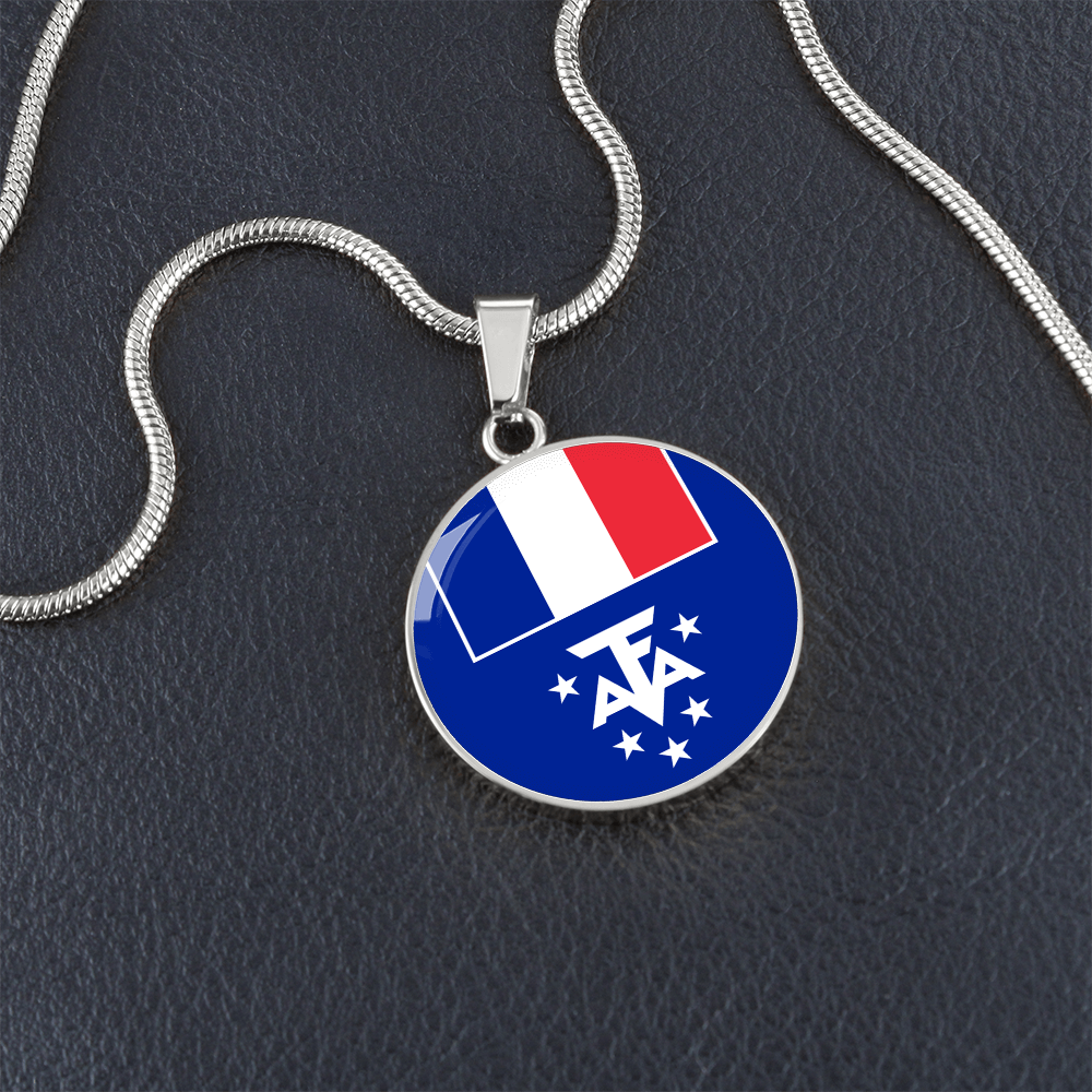French Southern and Antarctic Lands Flag Pendant Necklace