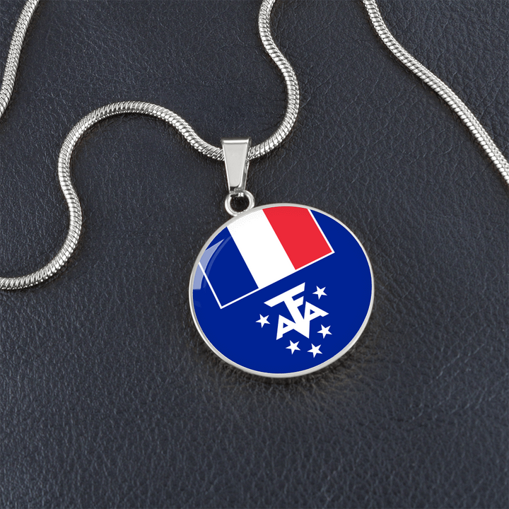 French Southern and Antarctic Lands Flag Pendant Necklace