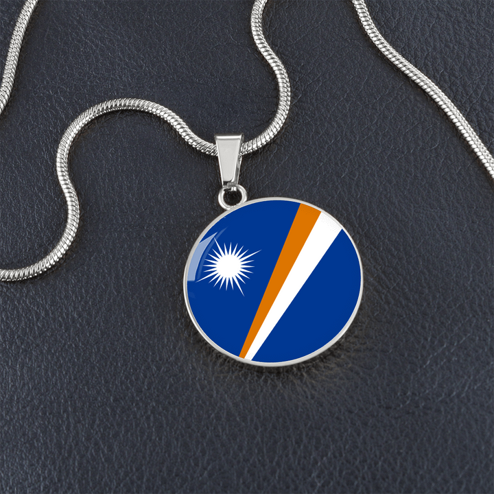 Marshall Islands Flag Pendant Necklace