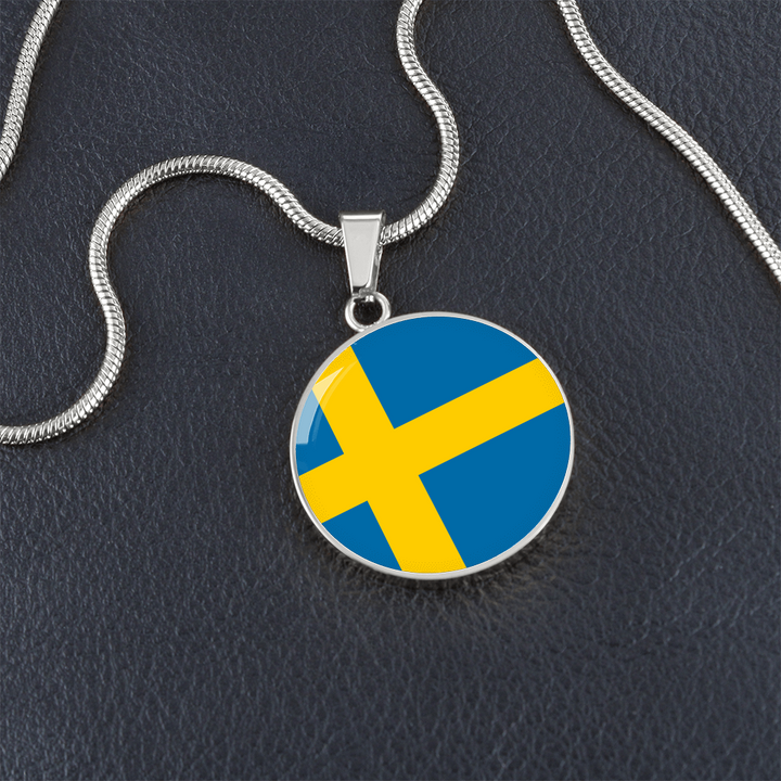 Sweden Flag Pendant Necklace