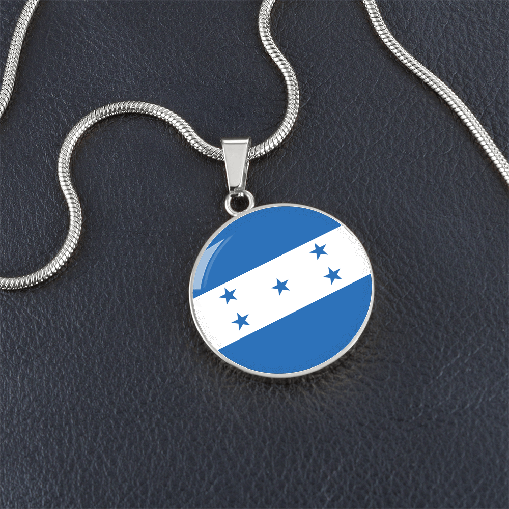 Honduras Flag Pendant Necklace