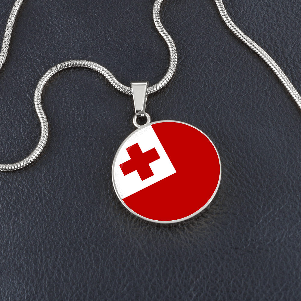 Tonga Flag Pendant Necklace