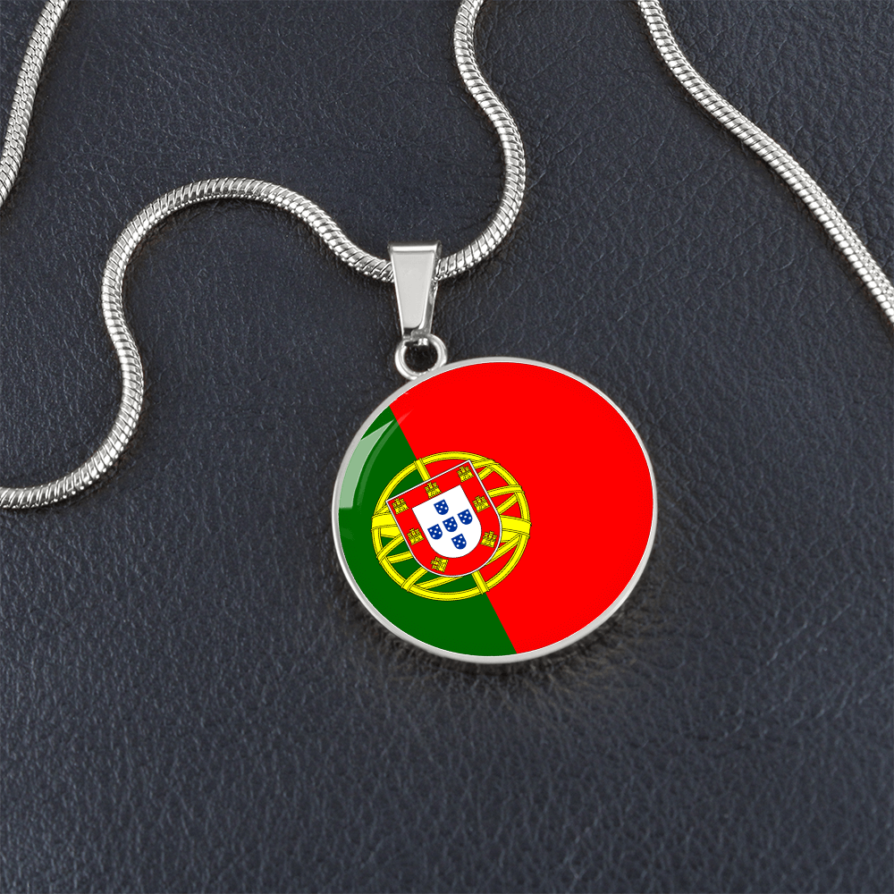 Portugal Flag Pendant Necklace