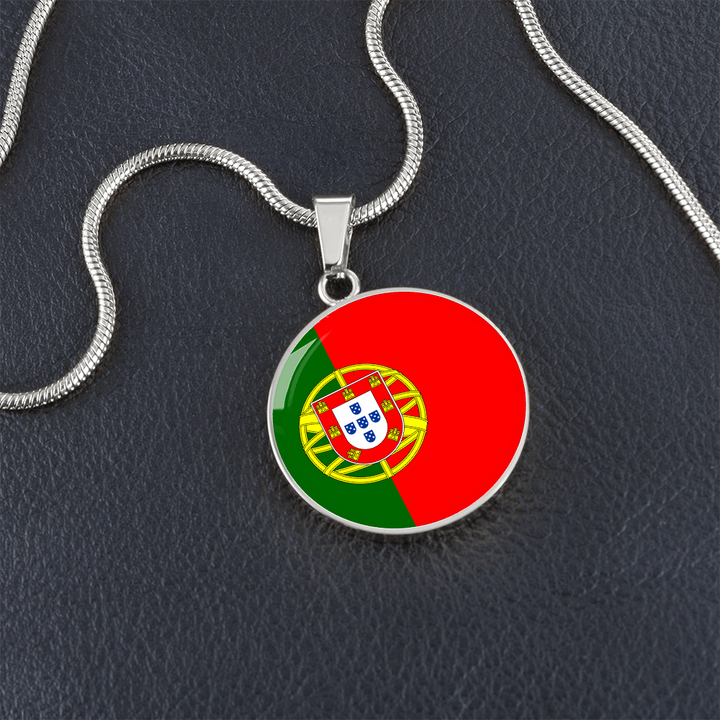 Portugal Flag Pendant Necklace