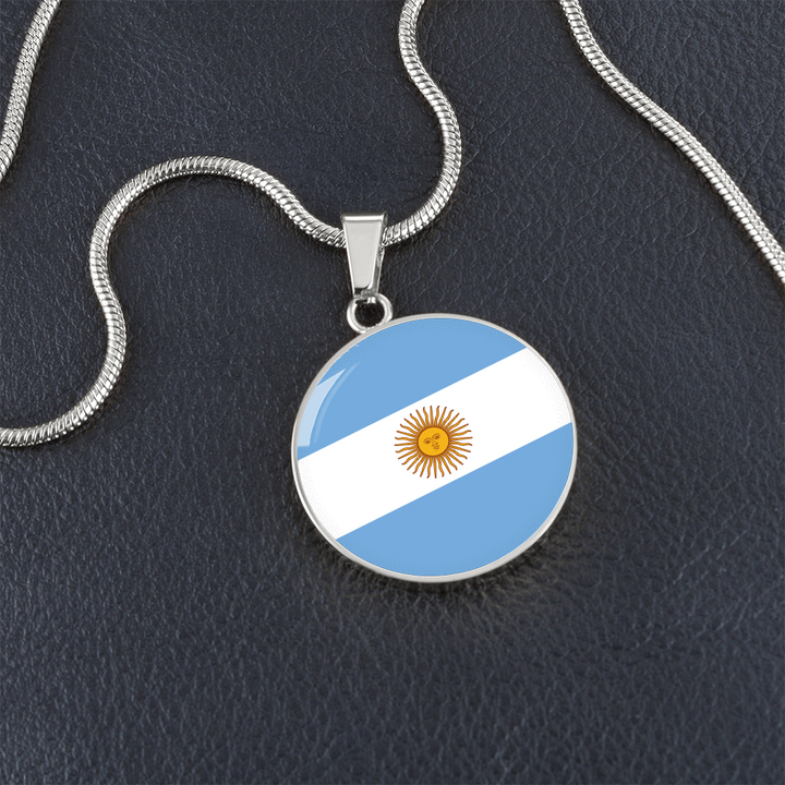 Argentina Flag Pendant Necklace