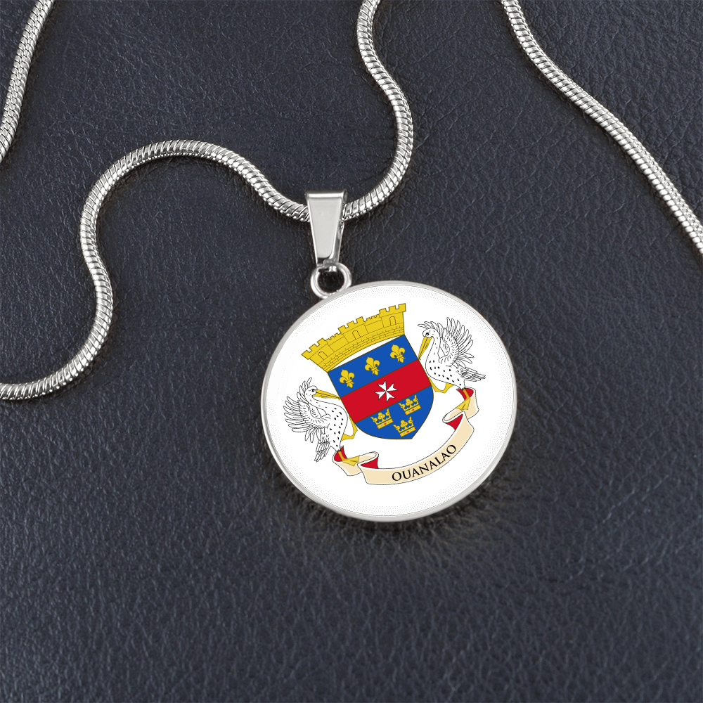 Saint Barthelemy Flag Pendant Necklace