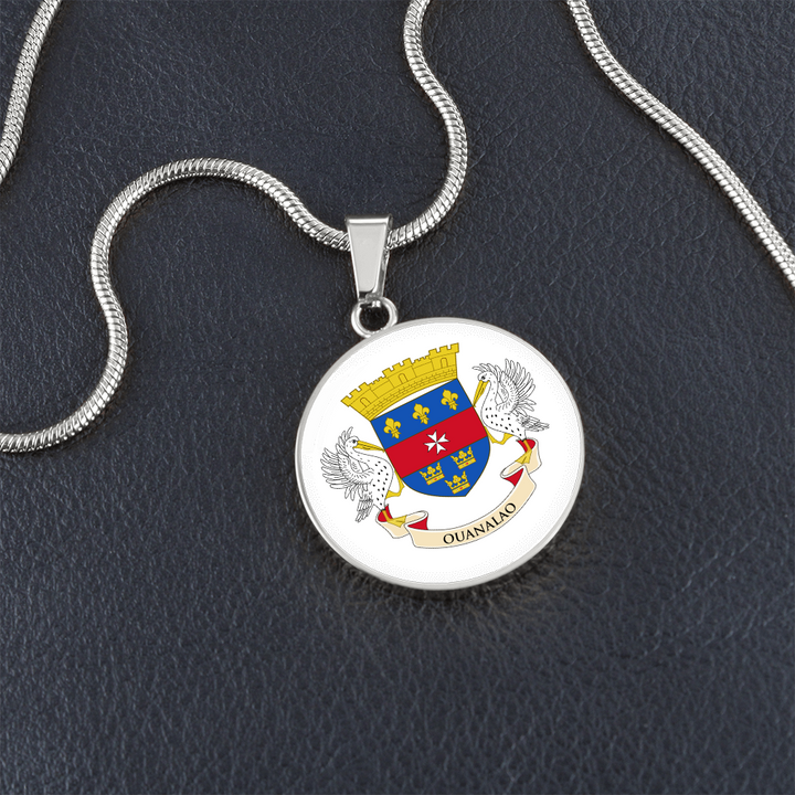 Saint Barthelemy Flag Pendant Necklace