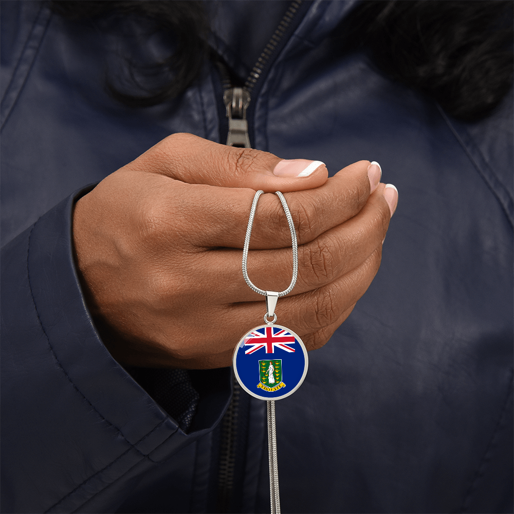 British Virgin Islands Flag Pendant Necklace