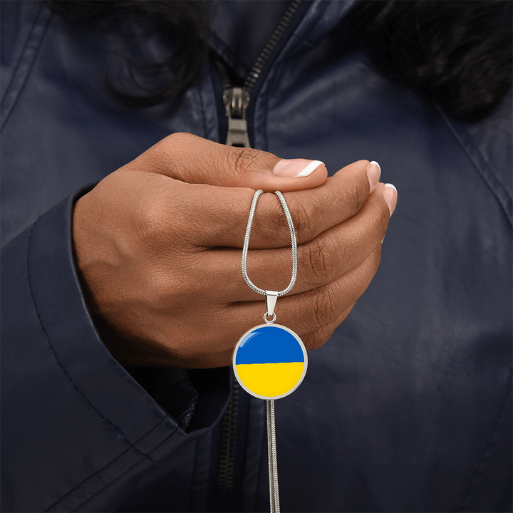 Ukraine Flag Pendant Necklace