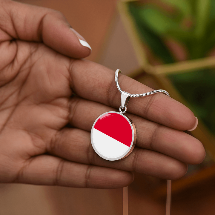 Indonesia Flag Pendant Necklace