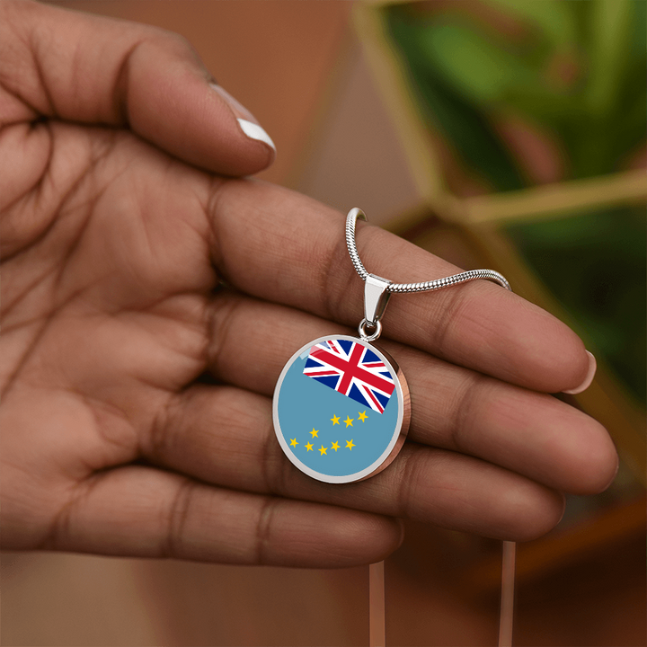 Tuvalu Flag Pendant Necklace
