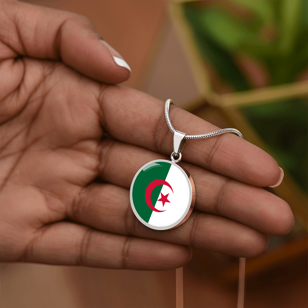 Algeria Flag Pendant Necklace