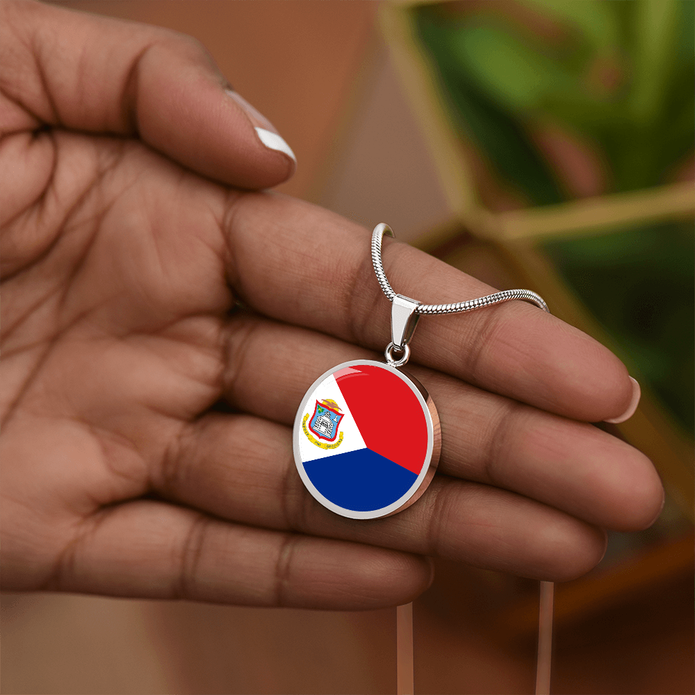 Saint Martin Flag Pendant Necklace